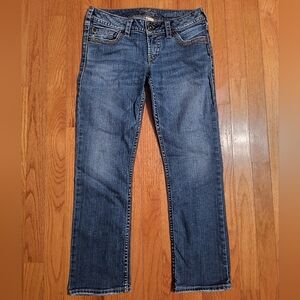 Silver Jeans, Cropped Pioneer Flood Cut, Women's 28